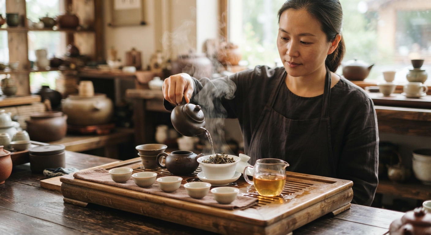 La préparation du thé Oolong